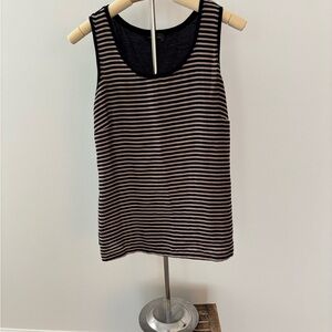 The Limited Black and White Striped Fitted Tank Top
